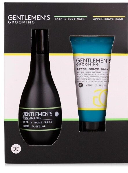 Dāvanu komplekts vīriešie Gentlemen`s Grooming, 150 ml šampūns un dušas želeja, 60 ml balzams pēc skūšanās, ar piparmētra un laima smaržu 
